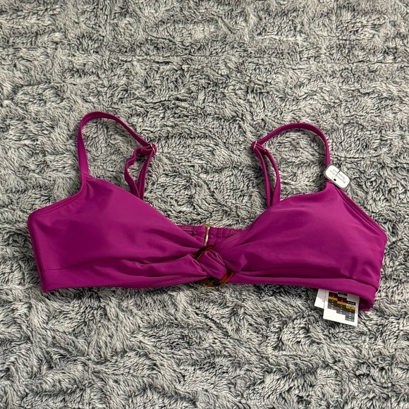Time‎ & Tru Women’s Fuchsia Colored Bikini Swim Top Size Large NWT - Picture 1 of 5